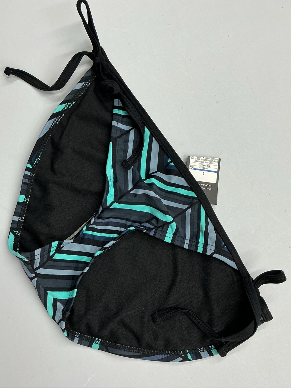 Mossimo Supply Co. Striped Bikini Bottom in Teal, Gray and Black